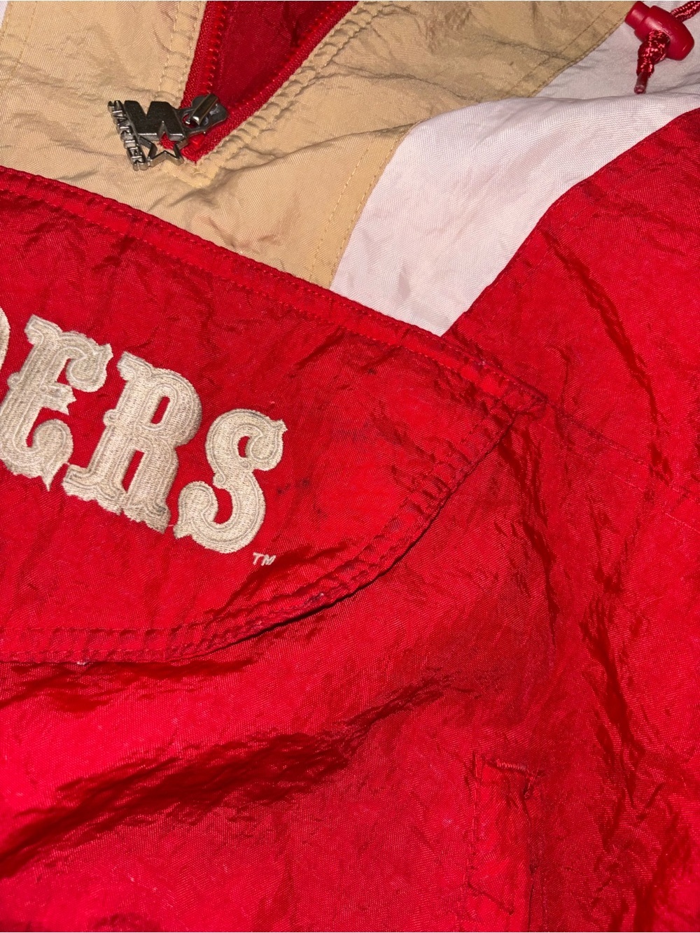 STARTER San Francisco 49ers Red and Gold Pullover Hooded Jacket - Picture 3 of 7